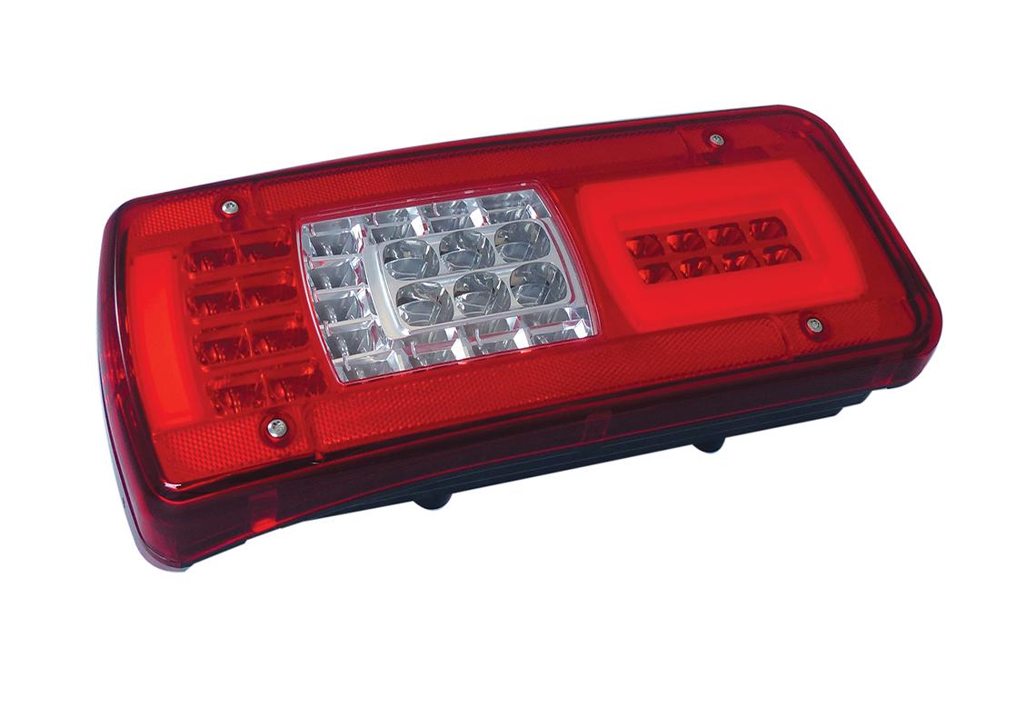 Rear lamp LED Left, License plate, AMP 1.5 side conn